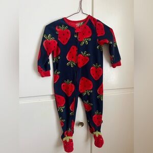 Carter's Navy and Red Strawberry Footie
